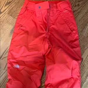 North Face orange ski pants in EUC.  Unisex M